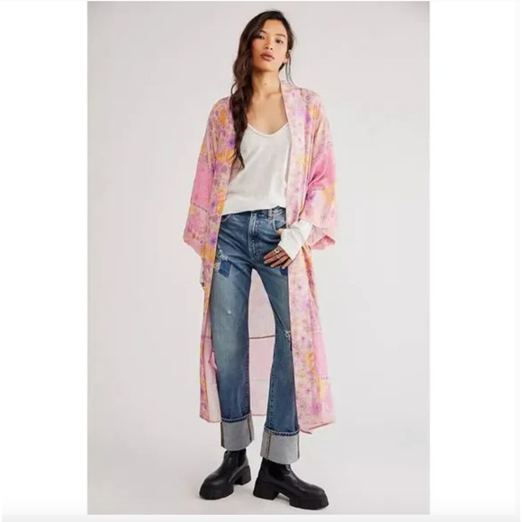 Free People X Spell Hibiscus Lane Maxi Kimono M/L